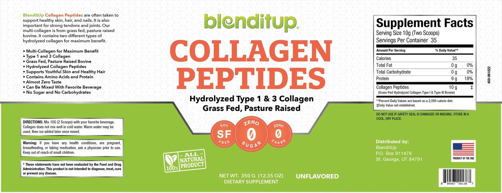 Grass-Fed Collagen Peptides Powder Plain